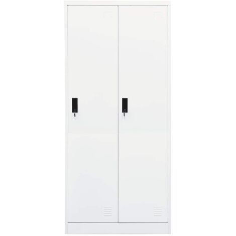 Garde-robe Design moderne, Armoire Etagère de rangement, Blanc 80x50x180 cm Acier OIB6496E (1/5)