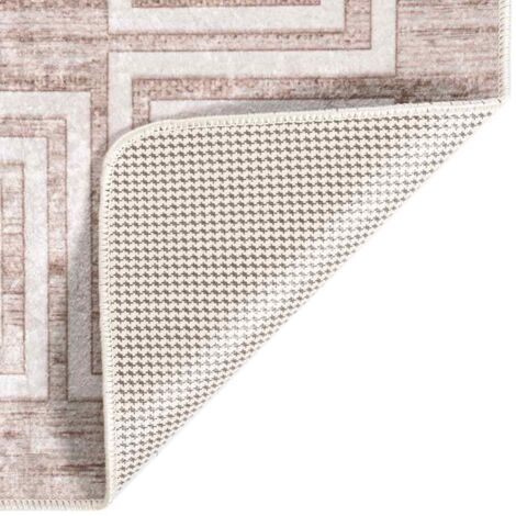 Tapis de salon Style Moderne Tapis de sol - Tapis lavable antidérapant 80x300 cm Beige BV574586 - BonneVie (1/5)