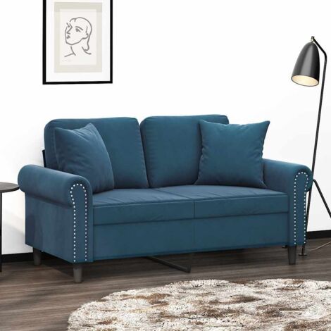 Lot de 2 Coussins décoratifs Moderne - Coussins Déco Bleu 40x40 cm Velours BV262600 - BonneVie (1/5)