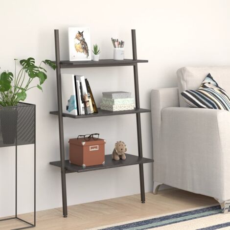 Étagère inclinée à 3 niveaux Étagère de Rangement - Armoire de Rangement Noir 64x34x116 cm BV733604 - BonneVie