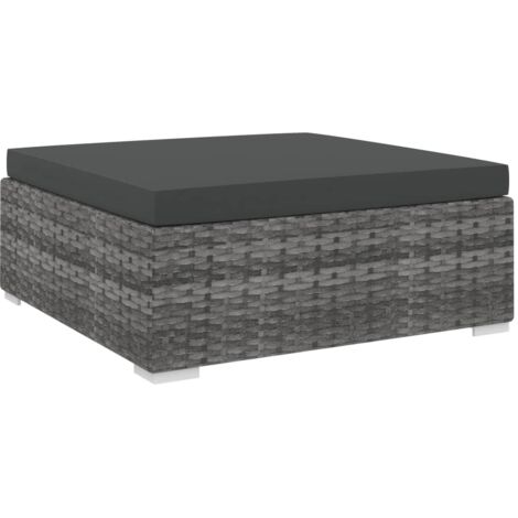 Canapé de jardin sectionnel 1 pc avec coussin Canapé Repose-pied relax - Résine tressée Gris BV967517 - BonneVie (1/5)