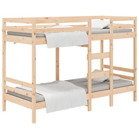 Lit simple pour adulte Lit superposé - Cadre de lit 90x190 cm Bois de pin massif BV362430 - BonneVie (1/5)