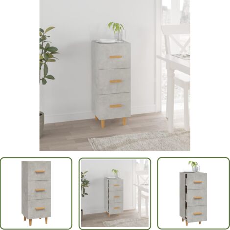 Buffet Commode Armoire Luxueux, pour Salon Chambre Entrée Cuisine, Gris béton 34,5x34x90 cm Bois d'ingénierie OIB7366E (1/5)