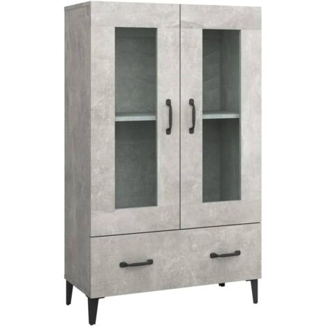 Buffet Commode Armoire Luxueux, pour Salon Chambre Entrée Cuisine, Gris béton 70x31x115 cm Bois d'ingénierie OIB7090E (1/5)