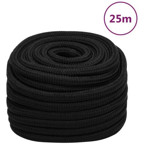 Corde de travail Cordage - Style Contemporain Noir 25 mm 25 m Polyester BV404650 - BonneVie (1/5)