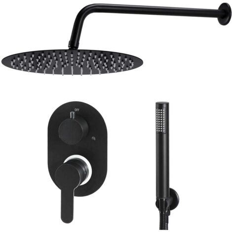 Système de douche Écran de douche - Acier inoxydable 201 Noir BV170981 - BonneVie (1/5)
