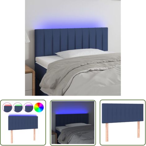 Tête de lit à LED Résistante et économique, Panneau de lit, Bleu 100x5x78/88 cm Tissu OIB8617E (1/5)