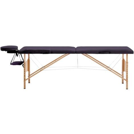 Table de massage pliable 2 zones - Table de relaxation Bois Violet BV638872 - BonneVie (1/5)