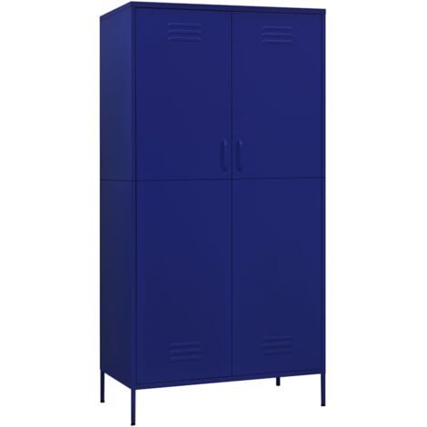 Garde-robe Design moderne, Armoire Etagère de rangement, Bleu marine 90x50x180 cm Acier OIB3458E (1/5)