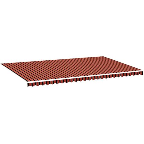 Tissu de remplacement pour auvent - pour Jardin Terrasse Extérieur Patio Orange et marron 6x3,5 m BV905884 - BonneVie (1/5)