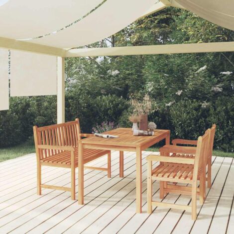 Ensemble à manger de jardin 4 pcs-Salon de jardin Bois de teck massif 779741 (1/5)