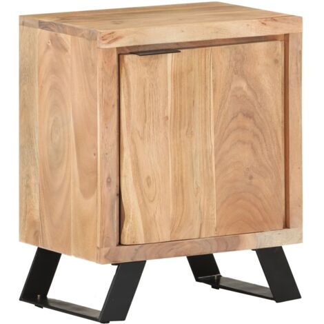 Table de chevet-Table de nuit 40x30x50 cm Bois d'acacia avec bord naturel 537242 (1/5)