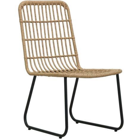 Lot de 2 Chaises de jardin et de camping, Chaises de relaxation, Résine tressée Chêne OIB3649E (1/5)