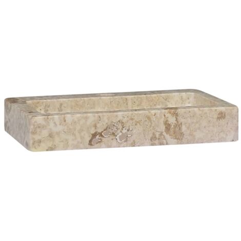 Lavabo vasque à poser Luxueux, Bac à laver, Crème 38x24x6,5 cm Marbre OIB3540E