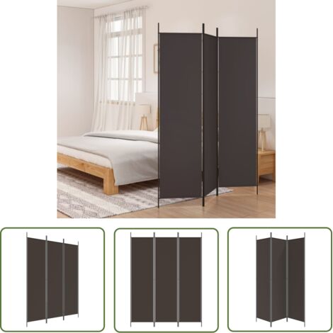 Paravent Cloison de séparation 3 panneaux, Pour Jardin, Balcon, Terrasse Marron 150x200 cm Tissu OIB3947E (1/5)