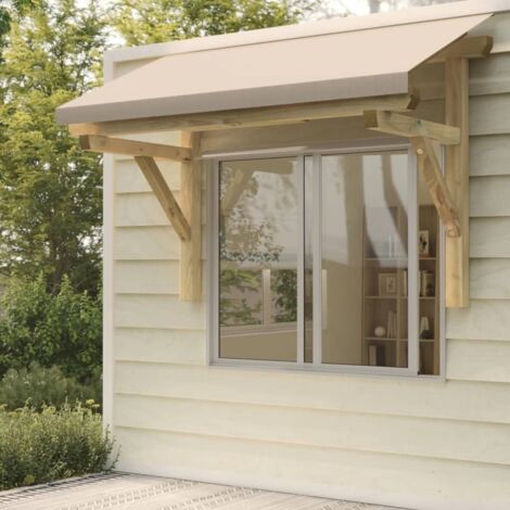 Auvent de porte Marquise d'entrée - Store Banne 150x100x100 cm Bois de pin solide BV913701 - BonneVie (1/5)