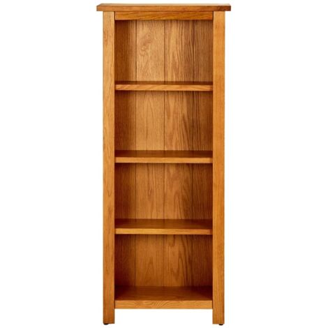 Bibliothèque à 4 niveaux Étagère de Rangement - pour Bureau Salon Chambre Cuisine 45x22x110 cm Bois de chêne massif BV506522 - BonneVie (1/5)