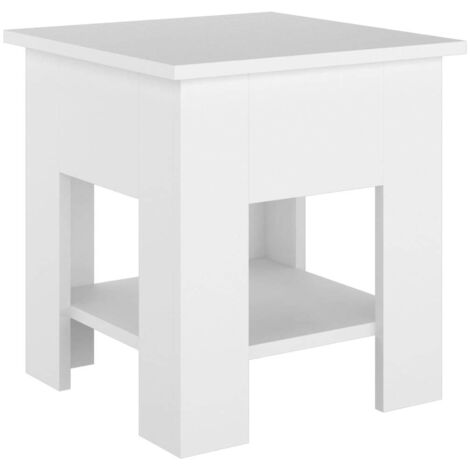 Table basse de salon, Table Café, Blanc 40x40x42 cm Bois d'ingénierie OIB2026E (1/5)