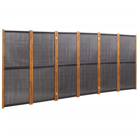 Paravent Cloison de séparation 6 panneaux, Pour Jardin, Balcon, Terrasse Noir 420x180 cm OIB9317E (1/5)