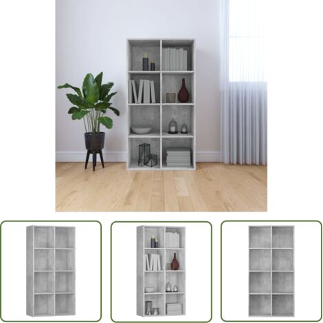 Étagère de Rangement Bibliothèque/Buffet, Montage facile, Gris béton 66 x 30 x 130 cm Aggloméré OIB2345E (1/5)