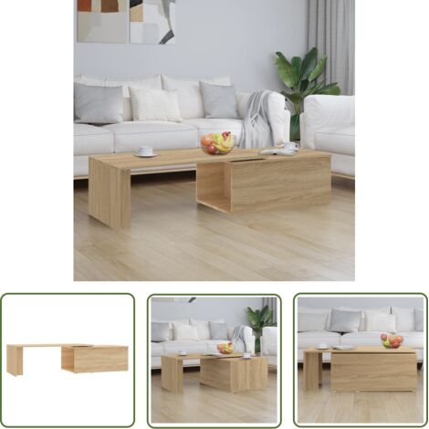 Table basse de salon, Table Café, Chêne sonoma 150x50x35 cm Aggloméré OIB8922E (1/5)