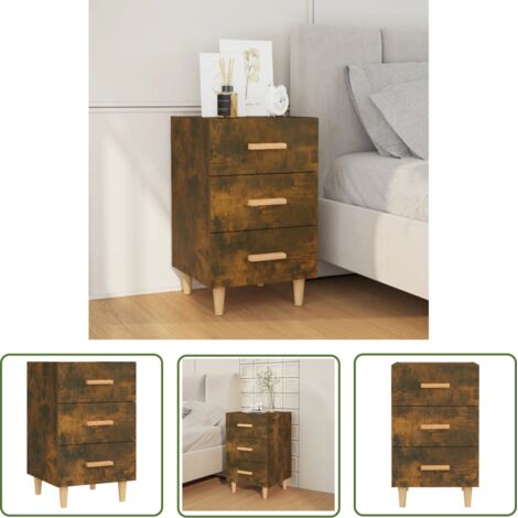 Table de Chevet, Table de nuit, pour Chambre Salon Couloir, Chêne fumé 40x40x66 cm Bois d'ingénierie OIB8171E (1/5)
