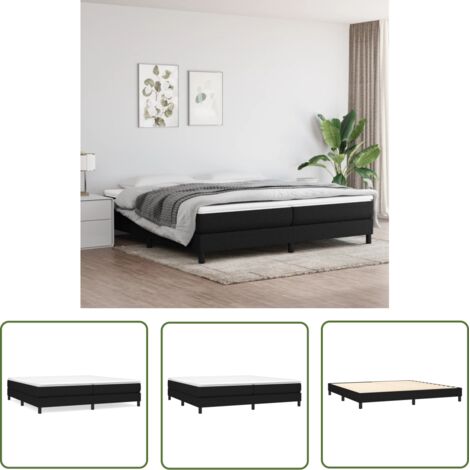 Lit à sommier tapissier avec matelas, Lit adulte pour 2 personnes Assemblage Facile, Noir 200x200 cm Tissu OIB4469E (1/5)