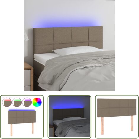 Tête de lit à LED Résistante et économique, Panneau de lit, Taupe 80x5x78/88 cm Tissu OIB8089E (1/5)