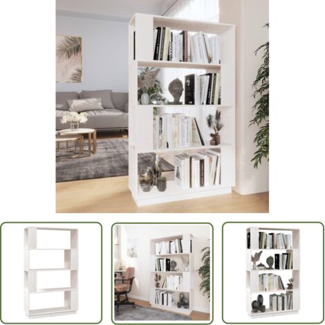 Étagère de Rangement Bibliothèque, Séparateur de pièce, Montage facile, Blanc 80x25x132 cm Pin solide OIB3987E (1/5)