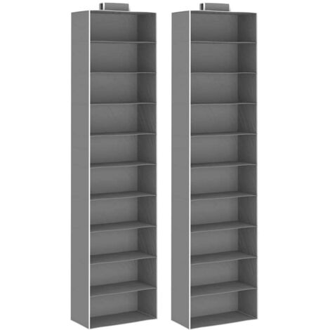 Lot de 2 Étagères de rangement suspendues Étagère Charge Lourde - Étagère de stockage 10 niveaux Tissu BV805531 - BonneVie