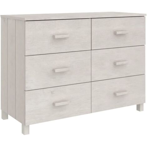 Buffet - Armoire de rangement Enfilade Blanc 113x40x80 cm Bois massif de pin BV524445 - BonneVie (1/5)