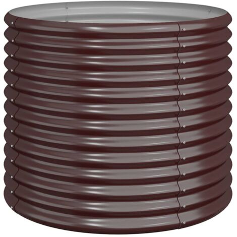 Jardinière, Pot de Fleurs d'extérieur, Acier enduit de poudre 80x80x68 cm Marron OIB8762E (1/4)