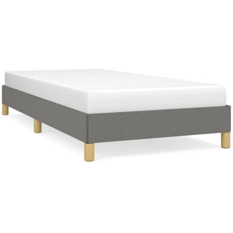 Lit adulte pour 1 personnes, Structure de lit, Assemblage Facile, Gris foncé 80x200 cm Tissu OIB7751E (1/5)