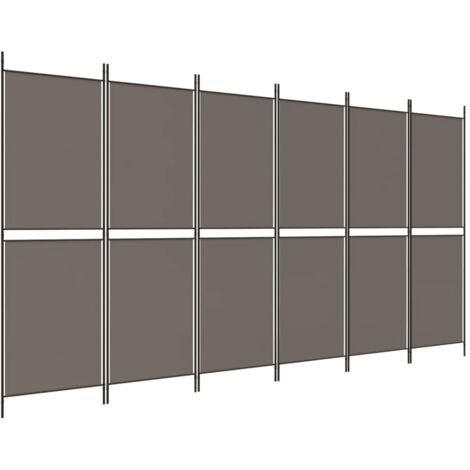 Paravent Cloison de séparation 6 panneaux, Pour Jardin, Balcon, Terrasse Anthracite 300x180 cm Tissu OIB7395E (1/5)