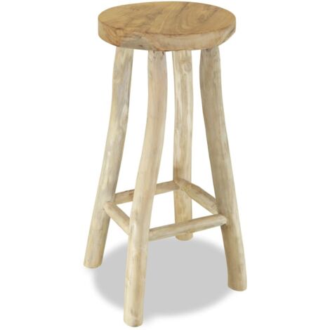 Chaise de bar Tabouret de bar - Tabouret Haut Bois de teck massif BV750248 - BonneVie (1/5)
