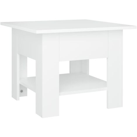Table basse de salon, Table Café, Blanc 55x55x42 cm Aggloméré OIB5532E (1/5)