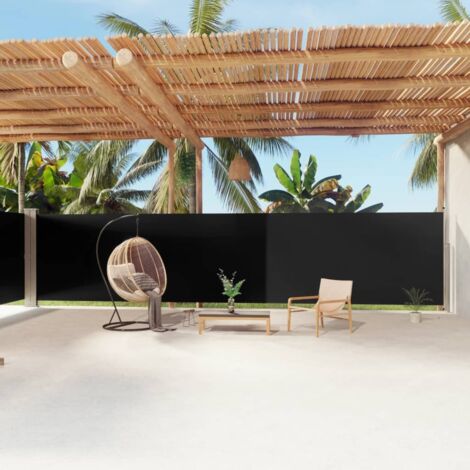 Auvent Marquise latéral rétractable, Store Banne pour Jardin Balcon Terrasse, Noir 180x1200 cm OIB5492E (1/5)