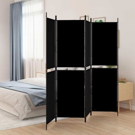Paravent Cloison de séparation 4 panneaux, Pour Jardin, Balcon, Terrasse Noir 200x180 cm Tissu OIB5663E (1/5)