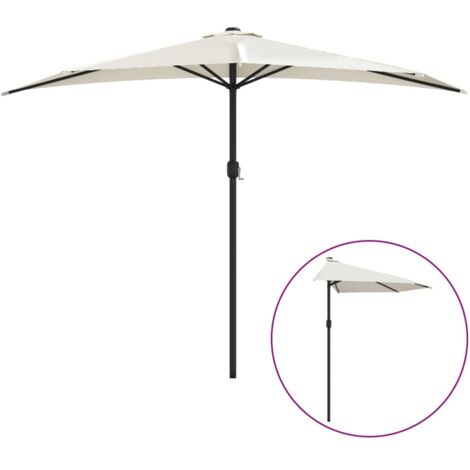 Parasol de balcon, Parasol pour Balcon Jardin Plage Terrasse, avec mât en aluminium Sable 300x150 cm Demi OIB2112E (1/5)