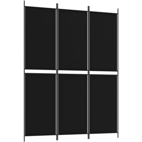 Paravent Cloison de séparation 3 panneaux, Pour Jardin, Balcon, Terrasse Noir 150x200 cm Tissu OIB4517E (1/5)