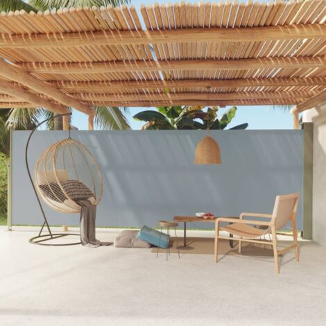 Auvent Marquise latéral rétractable de patio, Store Banne pour Jardin Balcon Terrasse, 180x600 cm Gris OIB7188E (1/5)