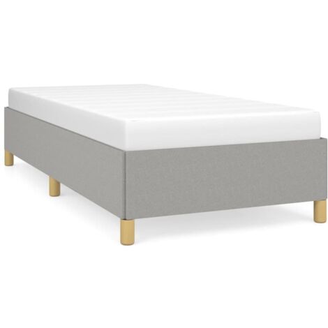 Lit adulte pour 1 personnes, Structure de lit, Assemblage Facile, Gris clair 100x200 cm Tissu OIB8089E (1/5)