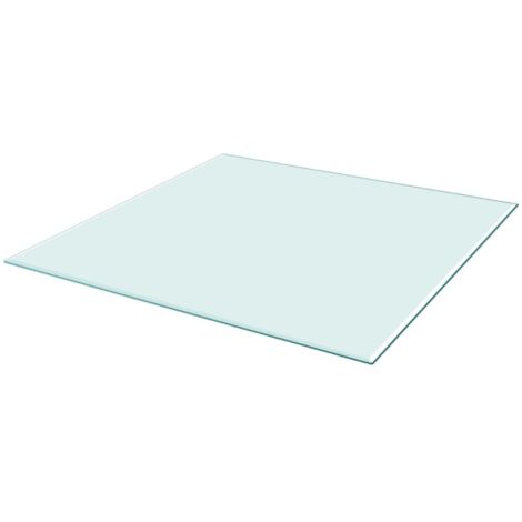 Plateau de table Design Moderne, Dessus de table de salle à manger, carré en verre trempé 700 x 700 mm OIB2434E (1/4)