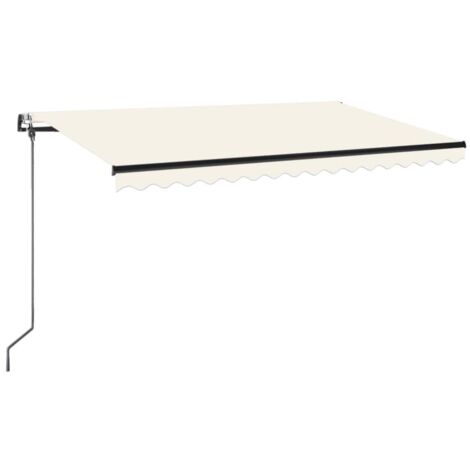 Auvent Marquise rétractable automatique, Store Banne pour Jardin Balcon Terrasse, 400x350 cm Crème OIB9831E (1/5)