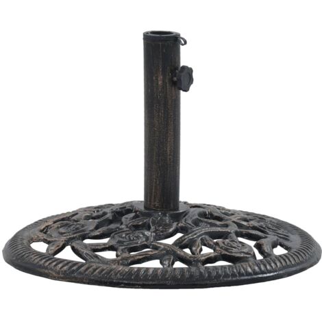 Socle de parasol, Support parasol Robuste de Qualité, Bronze 12 kg 48 cm Fonte OIB3944E (1/5)