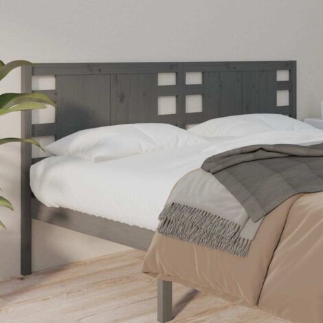 Tête de lit Résistante et économique, Panneau de lit, Gris 206x4x100 cm Bois massif de pin OIB9472E (1/5)