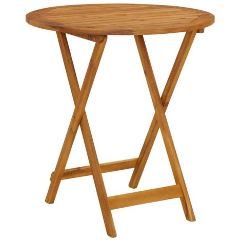 Table de jardin pliable Table d'appoint, Table de Balcon, 70 cm Bois d'acacia solide OIB7982E (1/5)