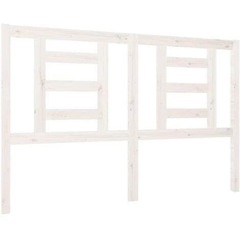 Tête de lit Résistante et économique, Panneau de lit, Blanc 146x4x100 cm Bois massif de pin OIB4497E (1/5)