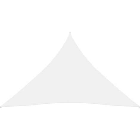 Voile d'ombrage, Protection Solaire, pour Jardin Terrasse Extérieur, Tissu Oxford triangulaire 5x5x5 m Blanc OIB9069E (1/5)