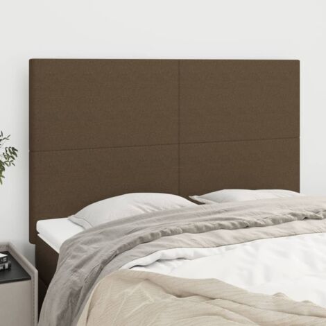 Têtes de lit 4 pcs Résistante et économique, Panneaux de lit, Marron foncé 72x5x78/88 cm Tissu OIB7788E (1/5)